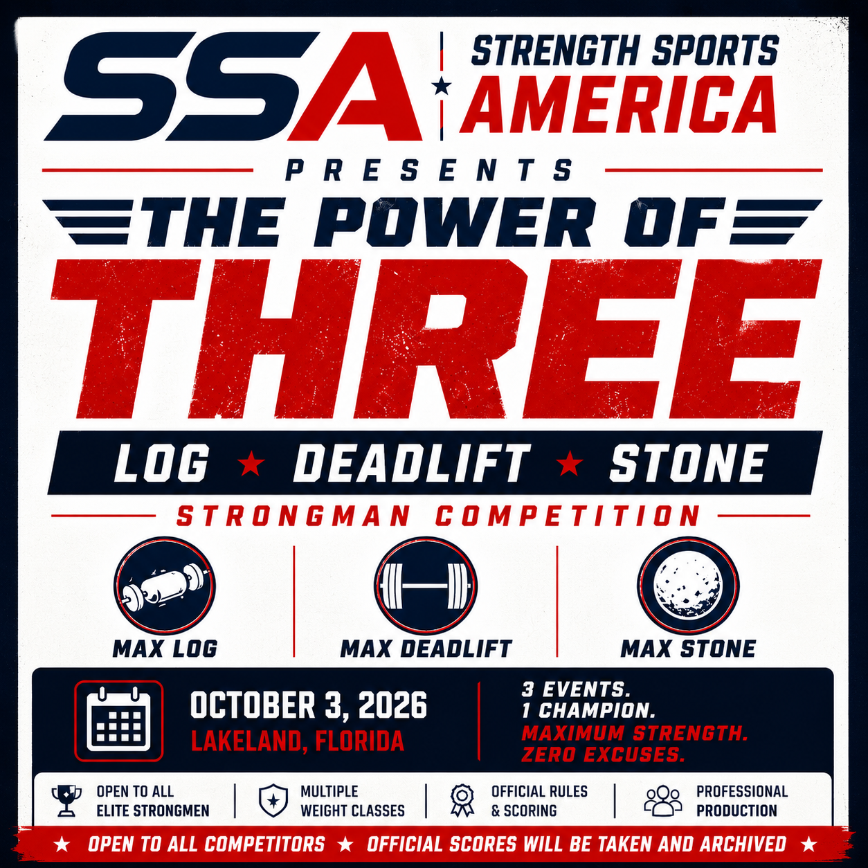 SSA Presents The Power of 3: LOG, DEADLIFT, STONE